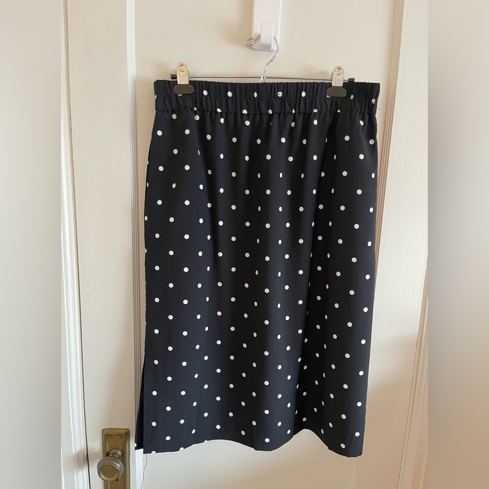 J. Crew Black and White Polka Dot Pencil Skirt